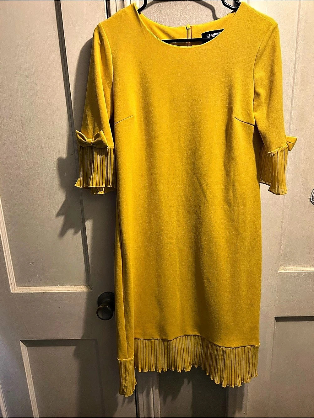 Glamour Yellow Fringe Mini Dress Size 6 Like New
